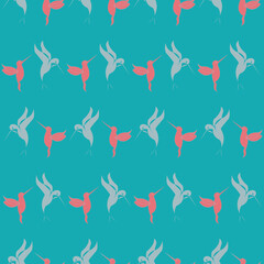 Grey and Peach humming bird seamless pattern background.  Perfect for fabric, scrapbooking, quilting, wallpaper and many more projects.