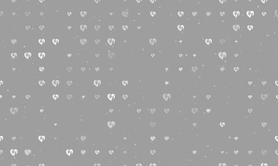 Seamless background pattern of evenly spaced white mom with baby symbols of different sizes and opacity. Vector illustration on grey background with stars