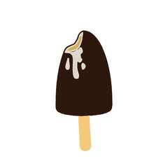 Chocolate ice cream with vanilla and caramel filling