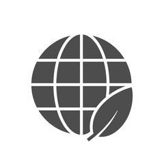 Eco or green world glyph icon