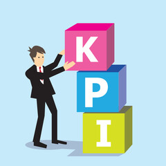 KPI-Key Performance Indicator boxes-vector cartoon