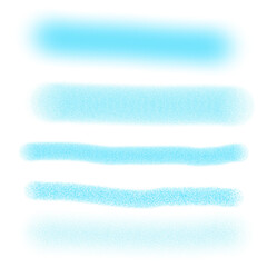Collection of isolated blue airbrush textures