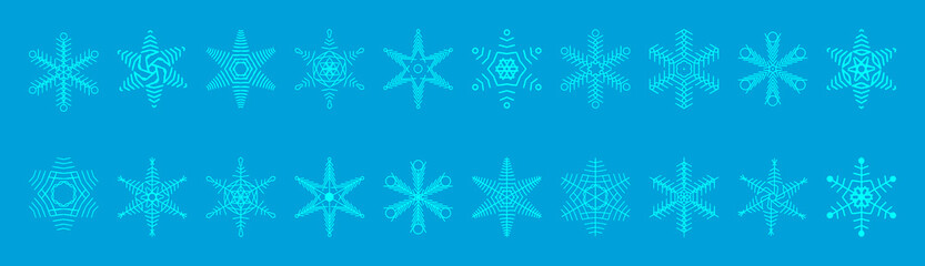 Set of snowflakes silhouette collection, christmas design, Illustration of cute snowflake icons