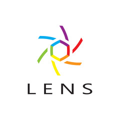 photography camera logo icon vector design template isolated on black background