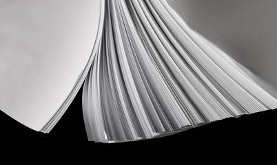  Stack white paper for writing and printing isolated on black 