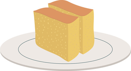 Castella sponge cake illustration element