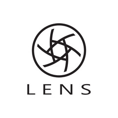 photography camera logo icon vector design template isolated on black background