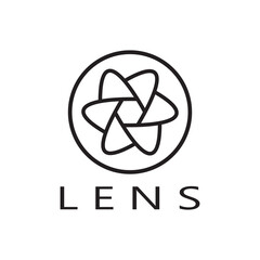 photography camera logo icon vector design template isolated on black background