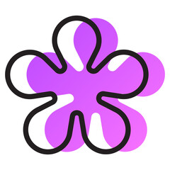 Abstract stylized flower design. PNG with transparent background.