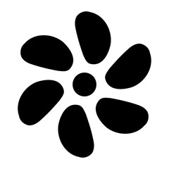 Abstract stylized flower design. PNG with transparent background.