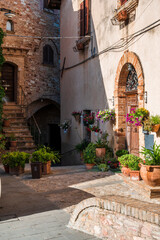 Fototapeta na wymiar Magic of Spello, an ancient medival village in Umbria