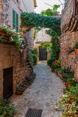 Fototapeta na wymiar Magic of Spello, an ancient medival village in Umbria