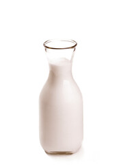 Fresh milk in a glass jar