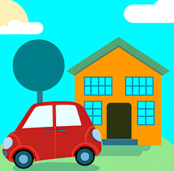 car and house