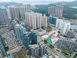 Top view of Hong Kong city