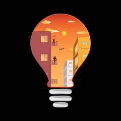 City Silhouette Landscape Design Art