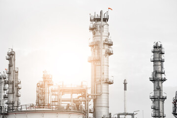 Industrial zone,The equipment of oil refining,Close-up of industrial pipelines of an oil-refinery plant,Detail of oil pipeline with valves in large oil refinery.