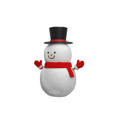3D Rendering cute snowman cartoon for Christmas design element
