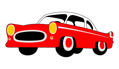 Obraz premium cartoon red car