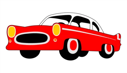 Rolgordijnen cartoon red car © coldfeet