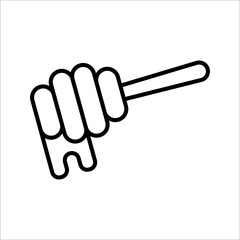 Honey vector line icon in flat style, on white background.