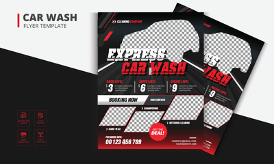 Car Wash Flyer. Car Wash leaflet design. Car Wash poster