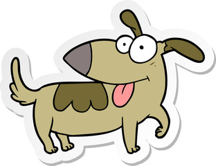sticker of a cartoon happy dog