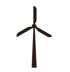Silhouette of Wind turbine / windmill vector illustration isolated on a white background.