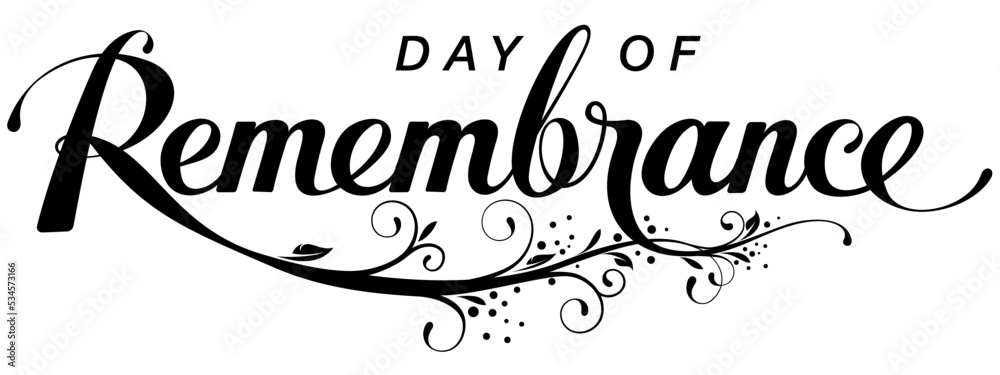 Fototapete day of remembrance - custom calligraphy text