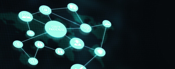 Internet, business, Technology and network concept. Cyber security data protection business technology privacy concept. 3d illustration