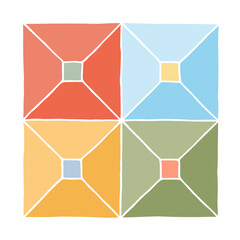 Decorative, seamless square pattern for ceramic tiles, t-shirt print, wallpaper. Freehand drawing. Doodle. Hand Drawn.	