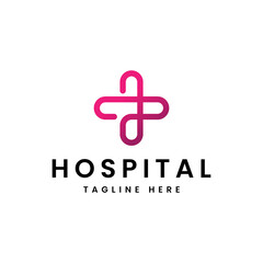 modern cross or plus medical logo design