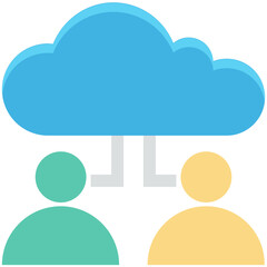 Cloud User Colored Vector Icon