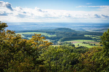 Fototapeta na wymiar view from mountain into bavarian valley