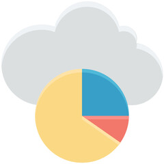 Cloud Graph Colored Vector Icon