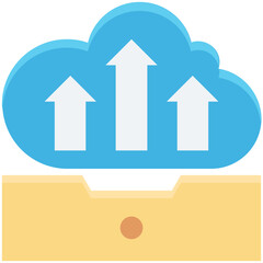 Cloud Upload Colored Vector Icon