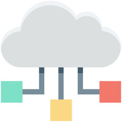 Cloud Hierarchy Colored Vector Icon