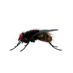 Housefly exotic on white
