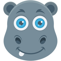 Hippo Colored Vector Icon