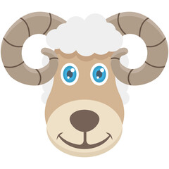 Mountain Goat Colored Vector Icon
