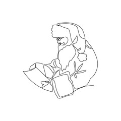 Vector illustration of Santa Claus drawn in line art style