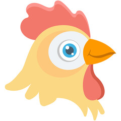 Rooster Colored Vector Icon