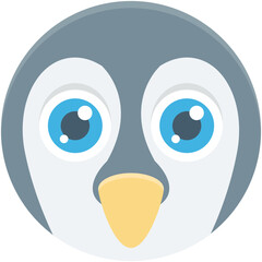Penguin Colored Vector Icon