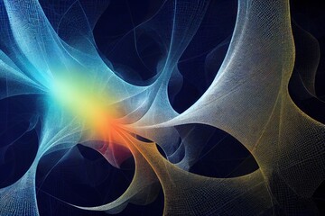 Hightech abstract particle fractal background illustration