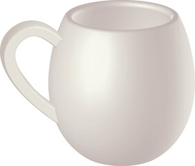 White mug mockup. PNG with transparent background.