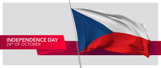 Czech republic independence day vector banner, greeting card