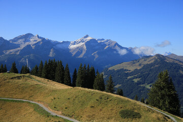 Snow capped Mount Oldehore, Switzerland.