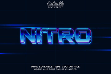 Futuristic Nitro 3d editable text effect  based vector - obrazy, fototapety, plakaty