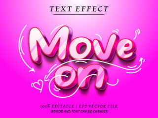 Move on 3d Editable Text Effect. Text mockup