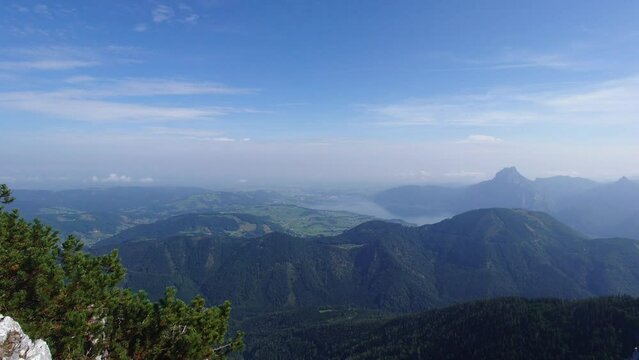 View from the Europe Cross to the Traunsee in Austria